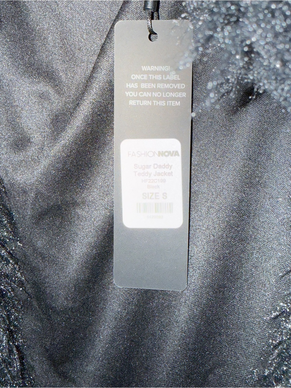 Fashion Nova Black Sugar Daddy Teddy Jacket - Plush Faux Fur